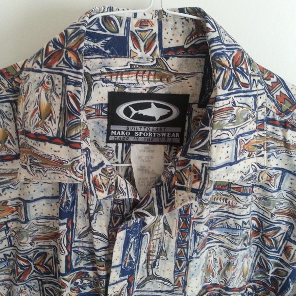Mako Sportswear Men's Shirt L Fishing Boat Marlin - Picture 3 of 5